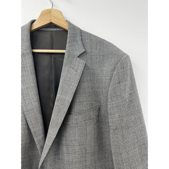 Versace Collection Wool Blazer  Sports Coat Gray houndstooth  Sz 54 - Picture 2 of 15